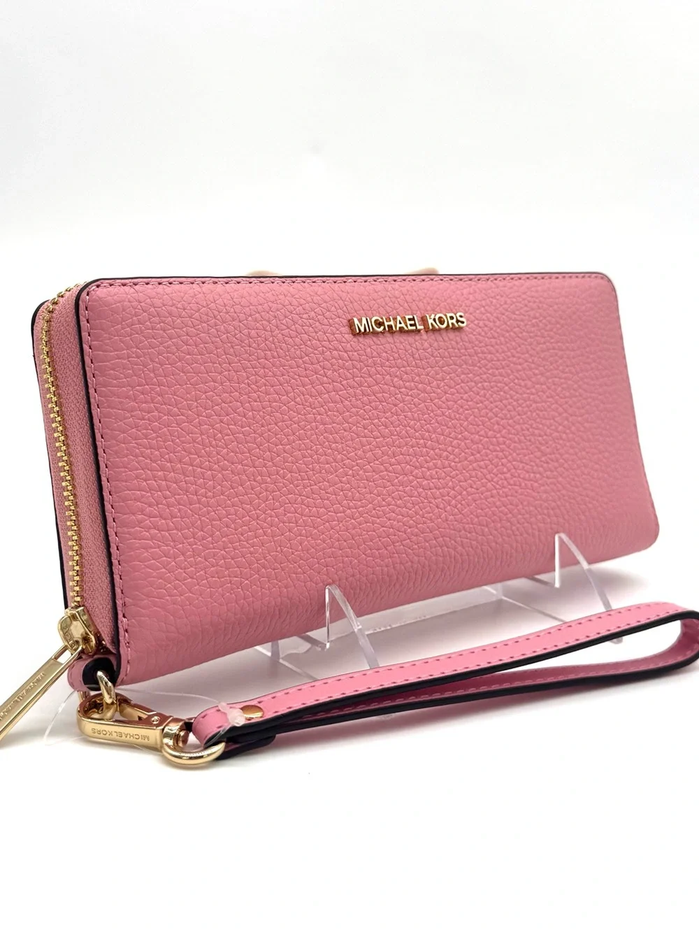 Michael Kors Jet Set Travel Large Leather Continental Wallet - Carnation Pink